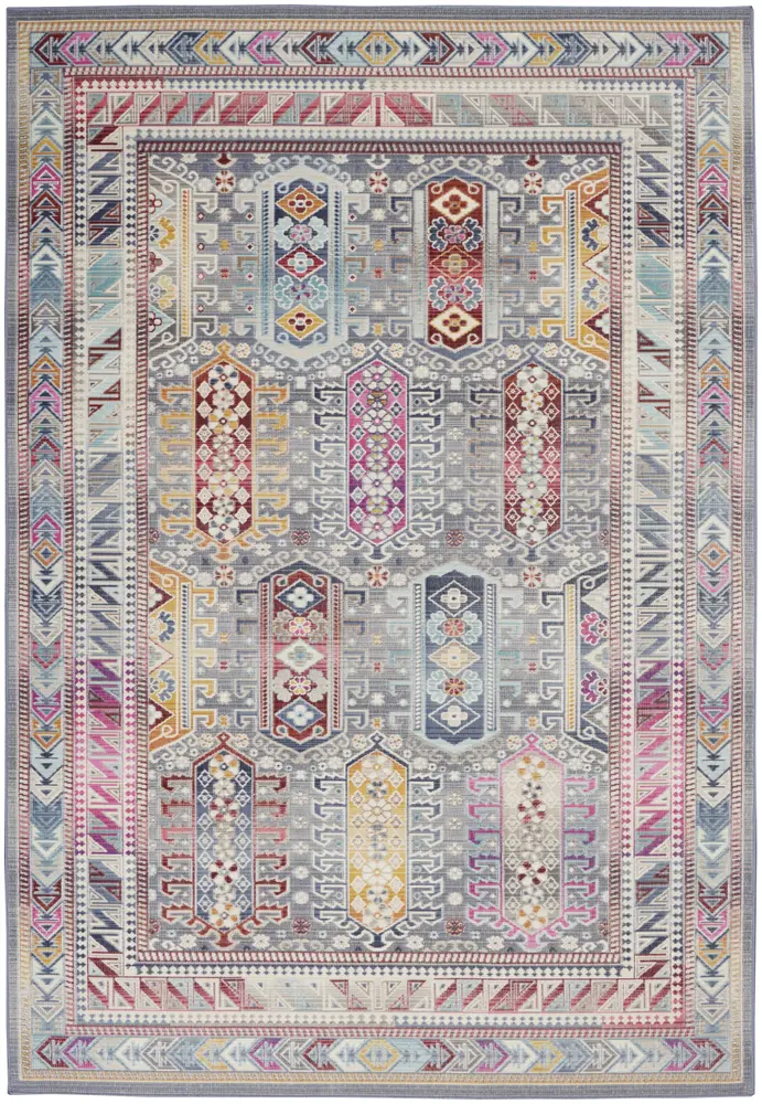Nourison Vintage Kashan 4' x 6' Grey/Multi Bohemian Indoor Rug