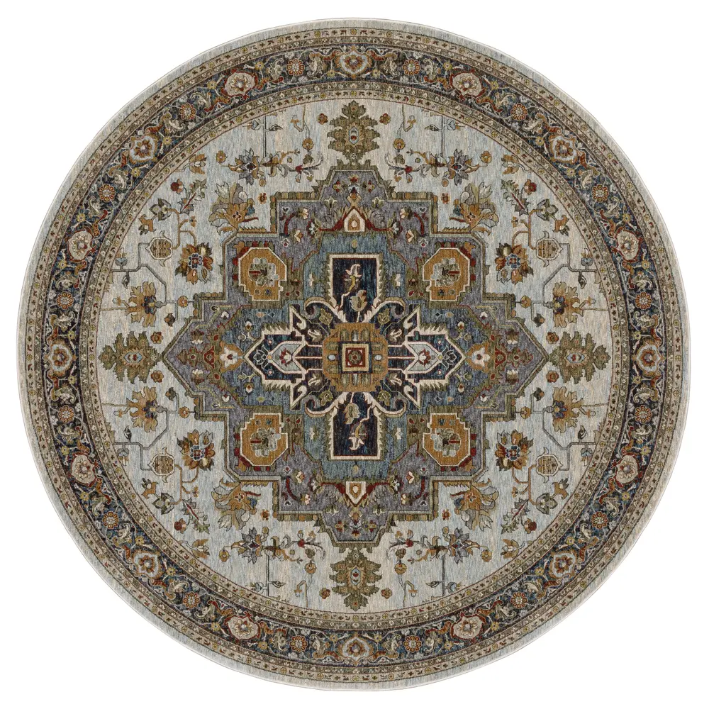 Aberdeen 1144W Beige/ Sky Blue Indoor Area Rug - 7'10