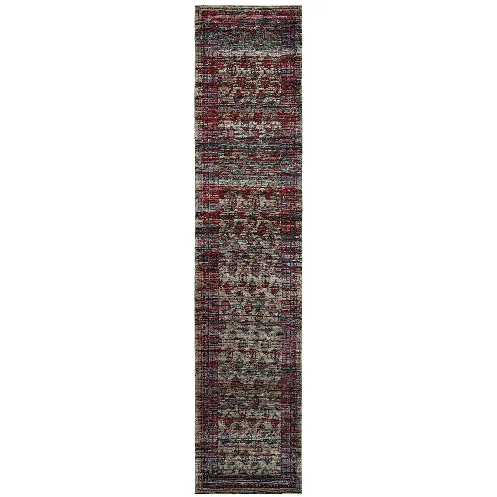 Andorra 7122D Multi/ Red Indoor Area Rug - 2'6