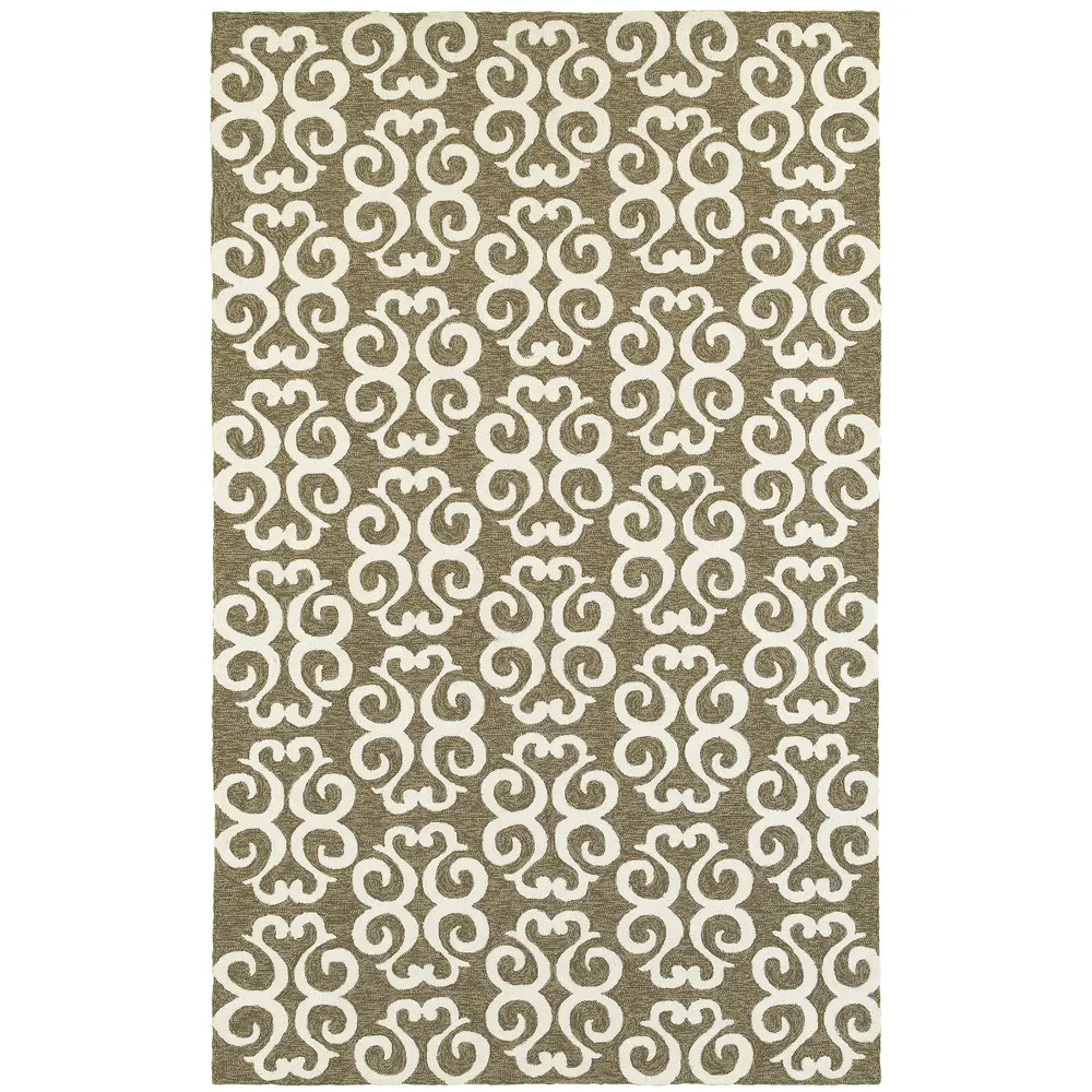 Atrium 51108 Brown/ Ivory Indoor/Outdoor Area Rug - 8' x 10'