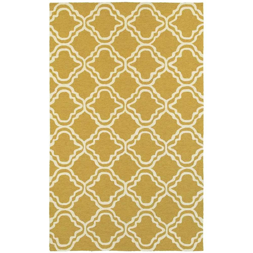 Atrium 51112 Gold/ Ivory Indoor/Outdoor Area Rug - 3'6