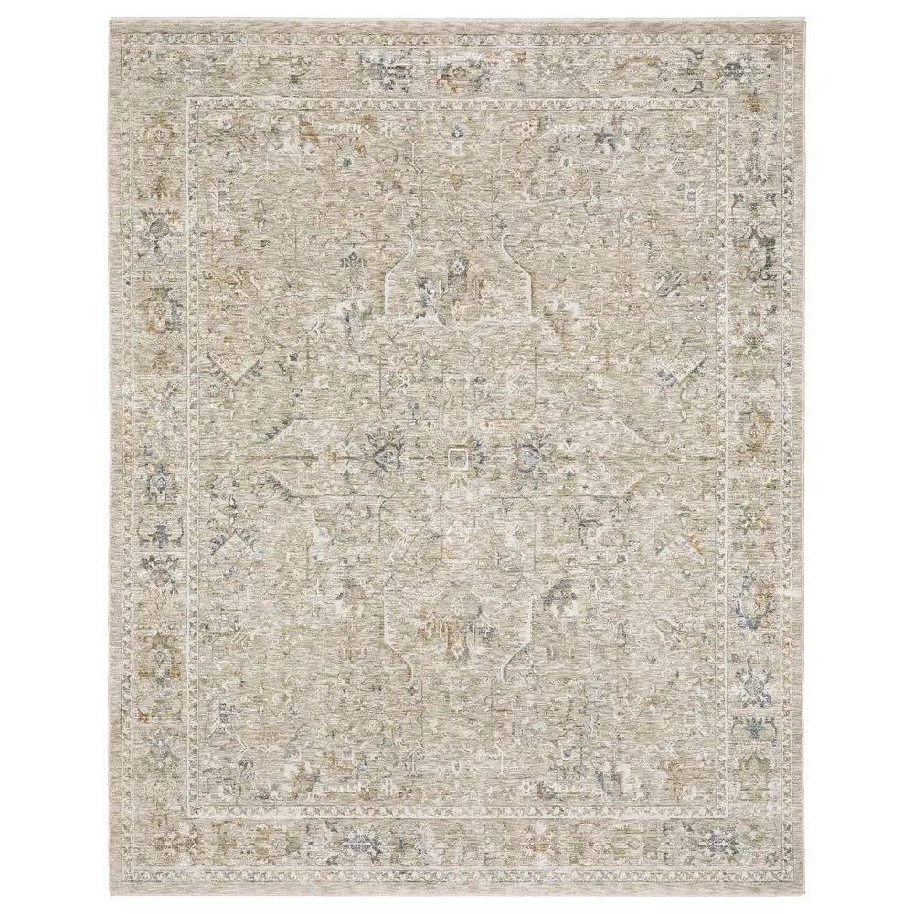 Avalon AVA02 Beige/ Blue Indoor Area Rug - 7'10