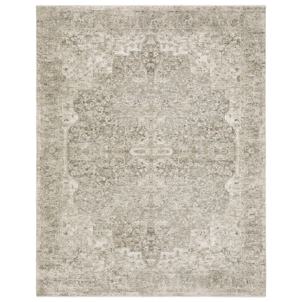 Avalon AVA08 Beige/ Grey Indoor Area Rug - 7'10