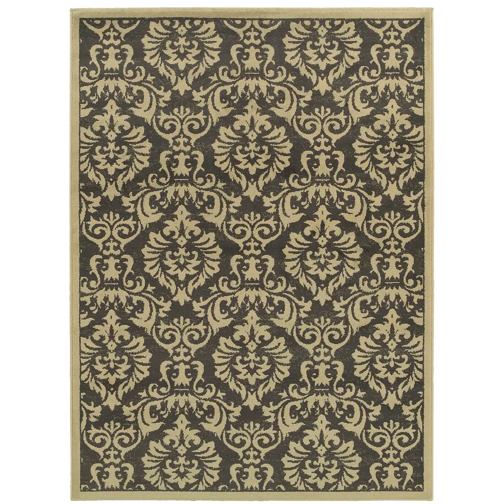 Brentwood 530K9 Charcoal/ Beige Indoor Area Rug - 9'10