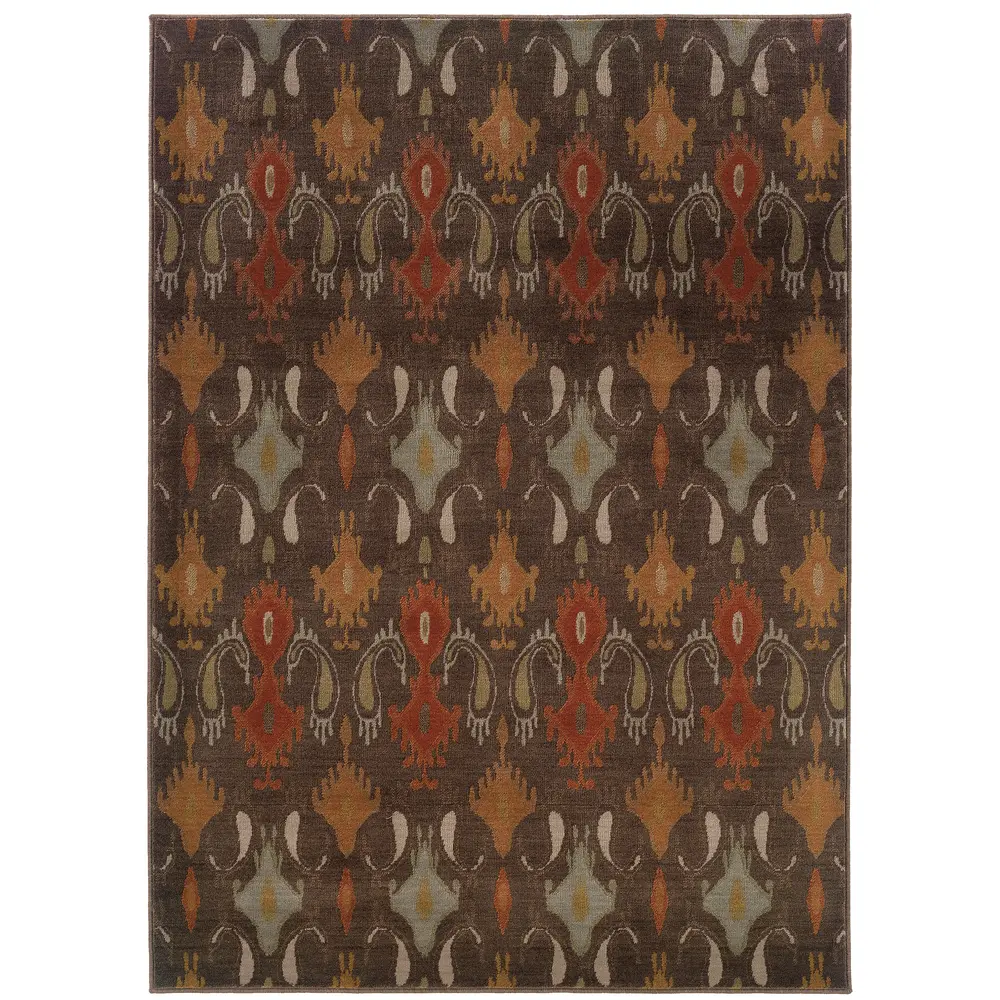 Casablanca 4447A Brown/ Orange Indoor Area Rug - 9'10