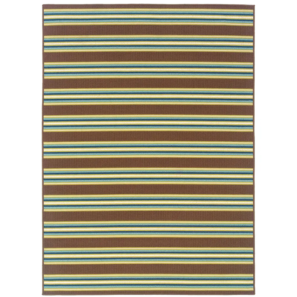 Caspian 3330N Brown/ Green Indoor/Outdoor Area Rug - 8'6