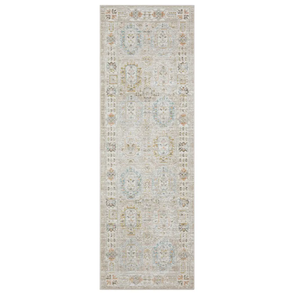 Cavett CAV04 Beige/ Blue Indoor Area Rug - 2'7