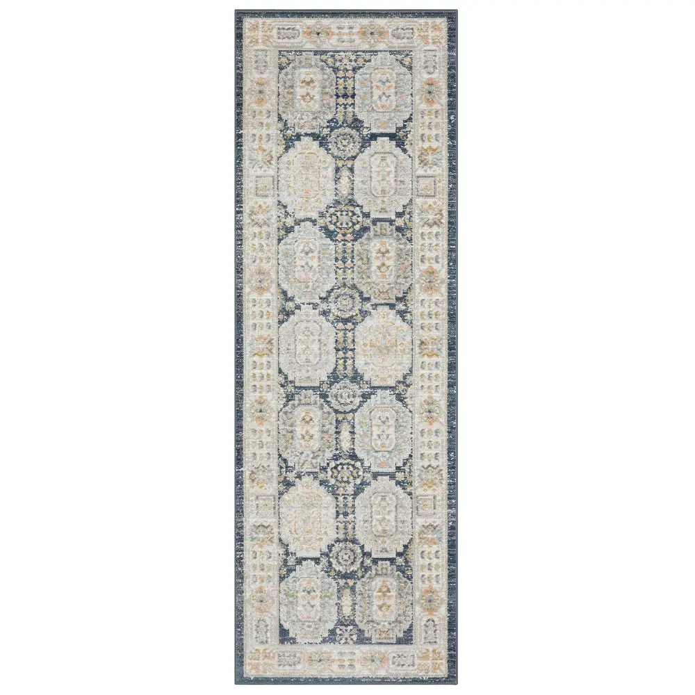 Cavett CAV07 Navy/ Ivory Indoor Area Rug - 2'7