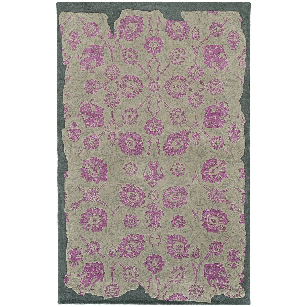 Color Influence 45104 Grey/ Pink Indoor Area Rug - 10' x 13'