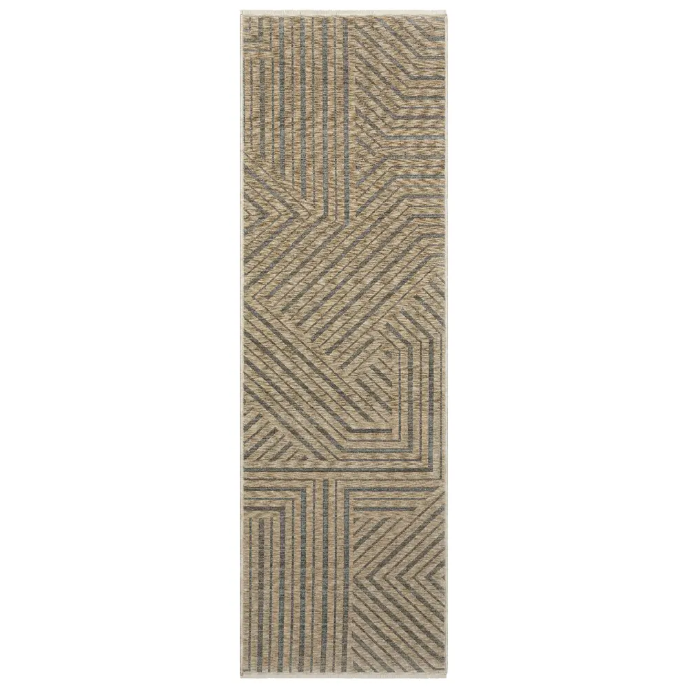 Echo ECH01 Beige/ Grey Indoor Area Rug - 2'3