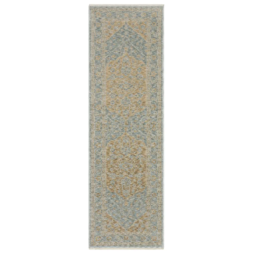 Echo ECH03 Brown/ Pale Blue Indoor Area Rug - 2'3