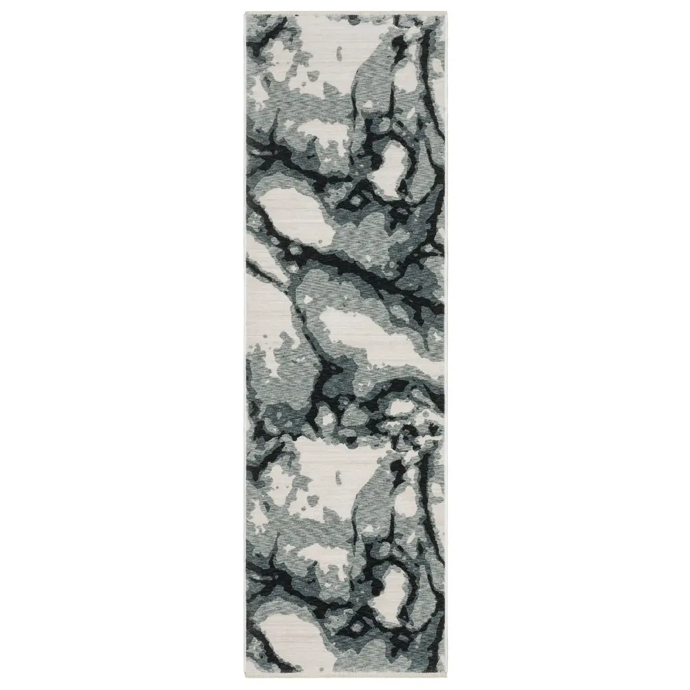 Echo ECH08 Blue/ Ivory Indoor Area Rug - 2'3