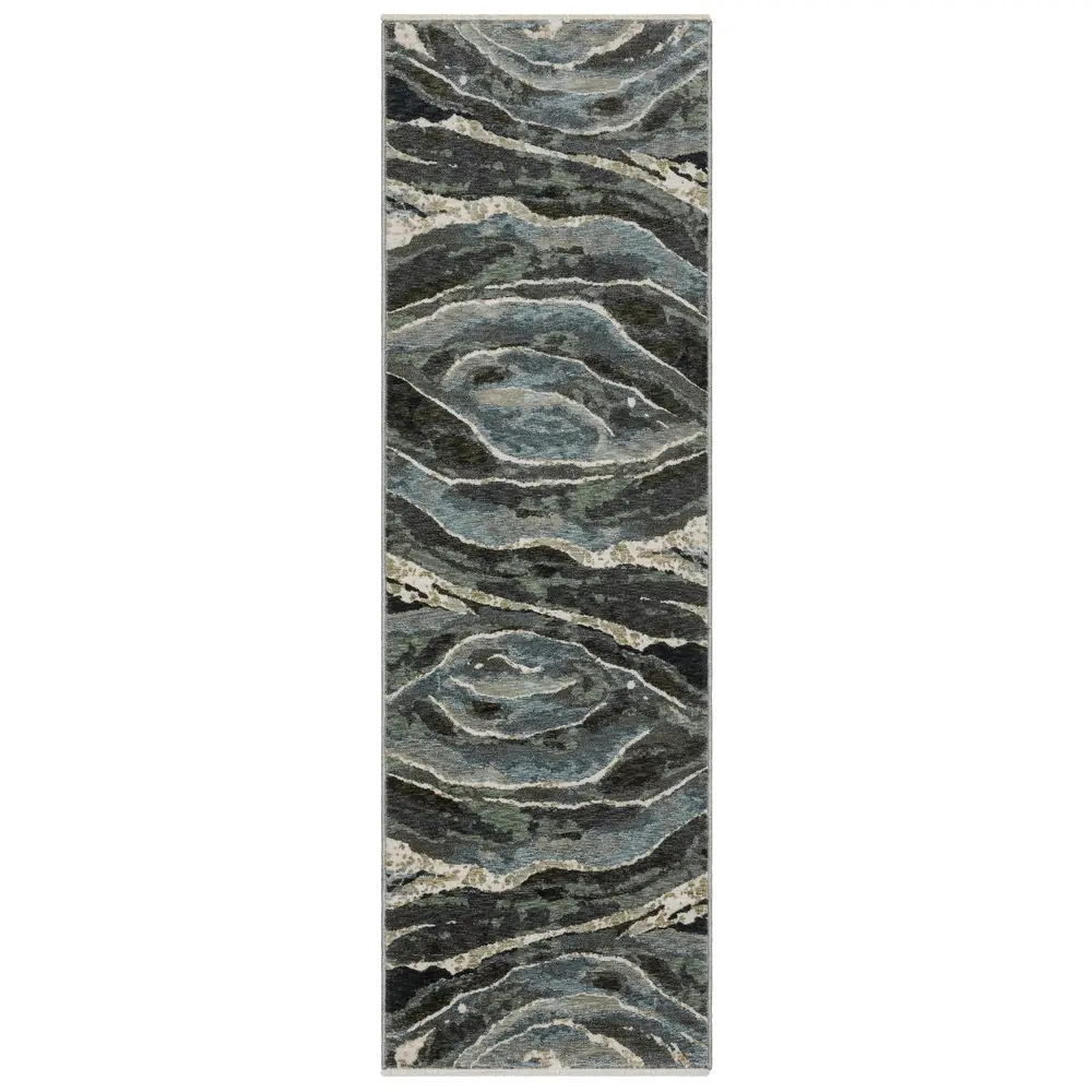 Echo ECH12 Blue/ Green Indoor Area Rug - 2'3