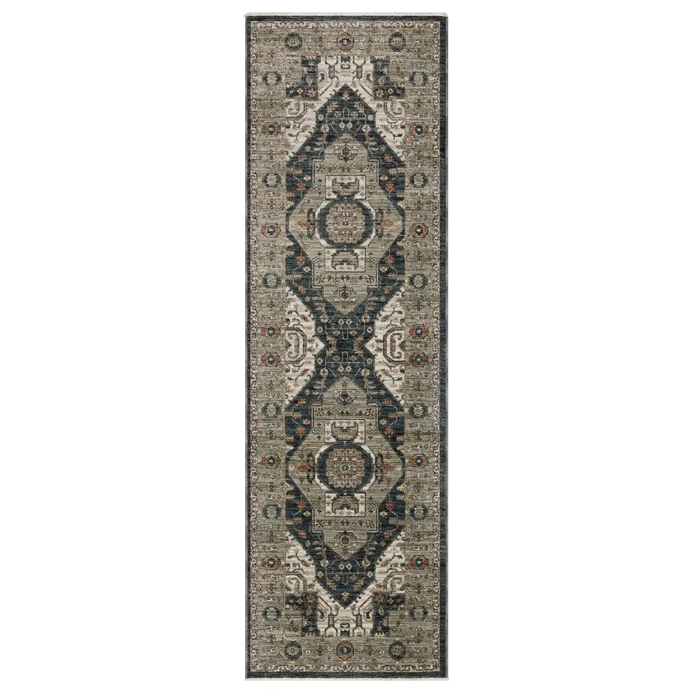 Eliana ELI07 Blue/ Grey Indoor Area Rug - 2'3