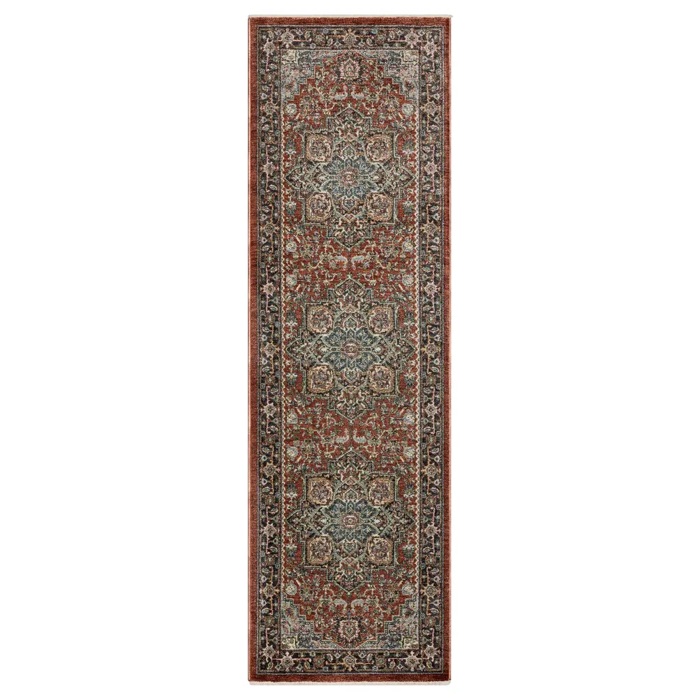 Eliana ELI11 Red/ Blue Indoor Area Rug - 2'3
