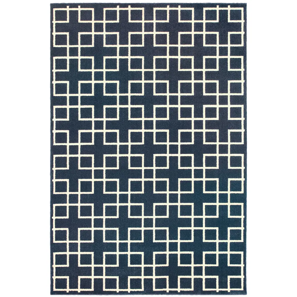 Ellerson 6140B Beige/ Blue Indoor Area Rug - 9'10