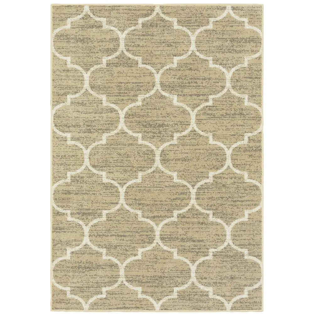 Evandale 9853A Tan/ Ivory Indoor Area Rug - 9'10