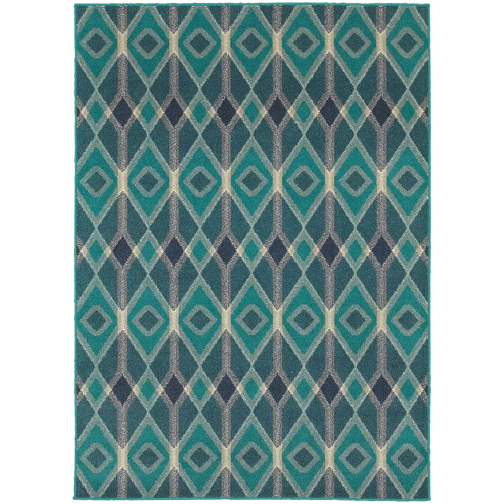Highlands 6627B Blue/ Teal Indoor Area Rug - 9'10