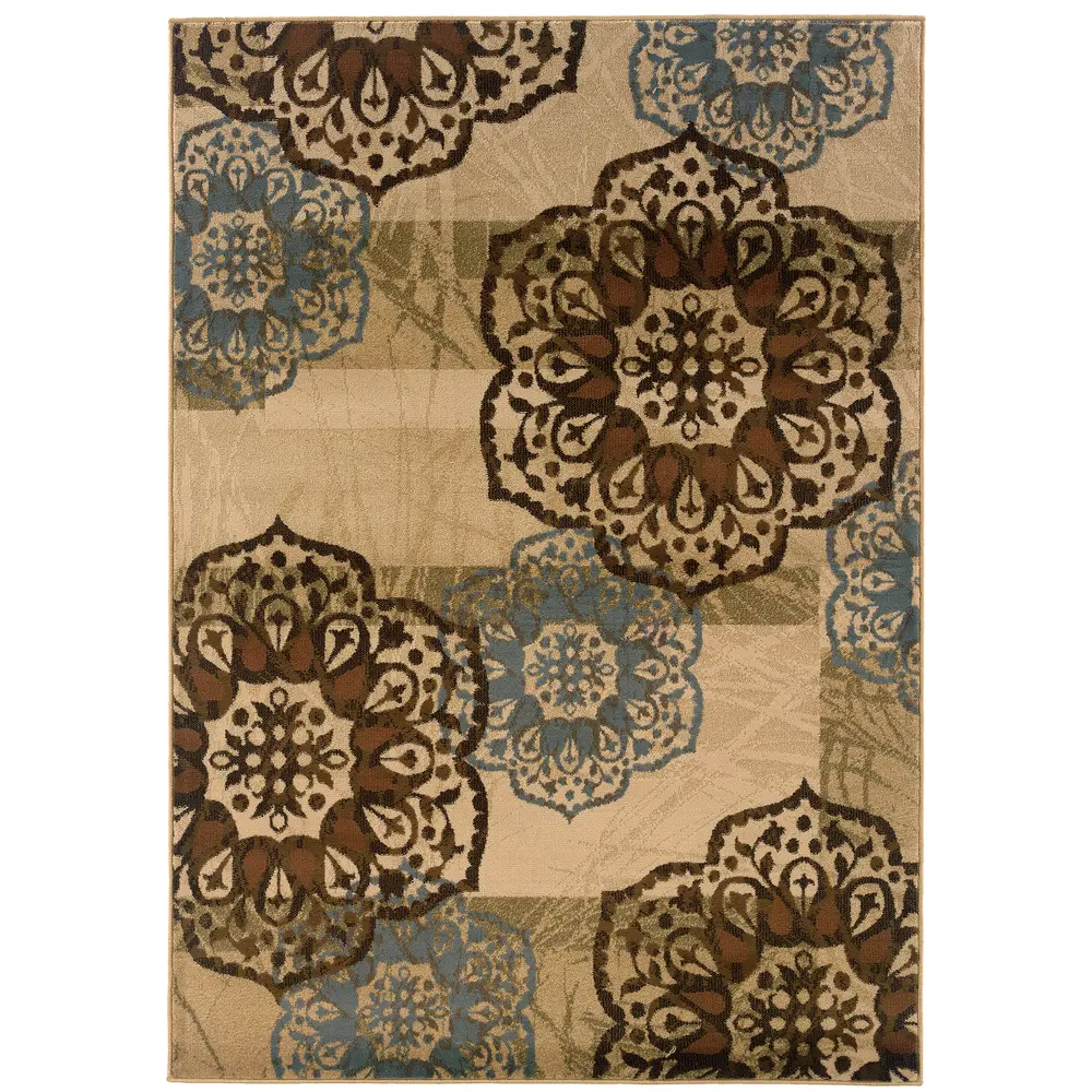 Hudson 2797C Beige/ Blue Indoor Area Rug - 10' x 13'