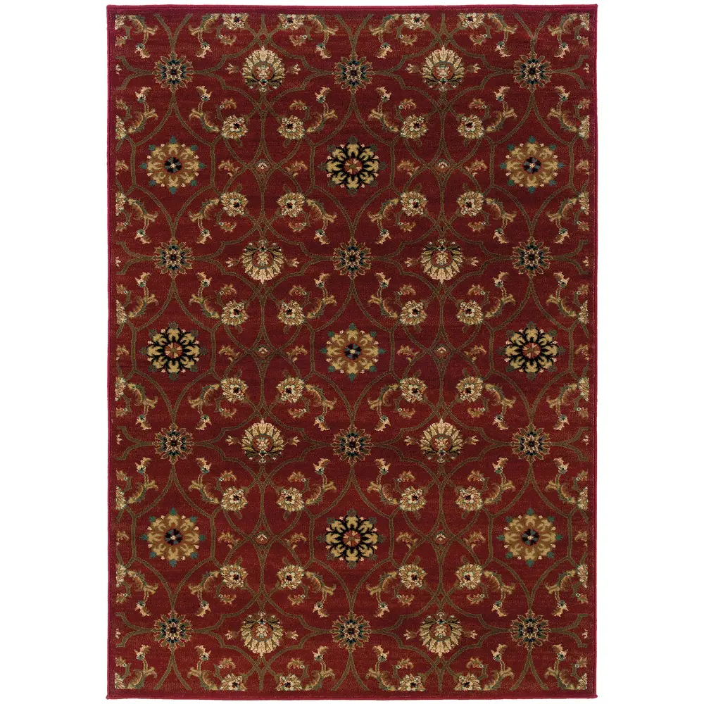 Hudson 3299A Red/ Brown Indoor Area Rug - 10' x 13'