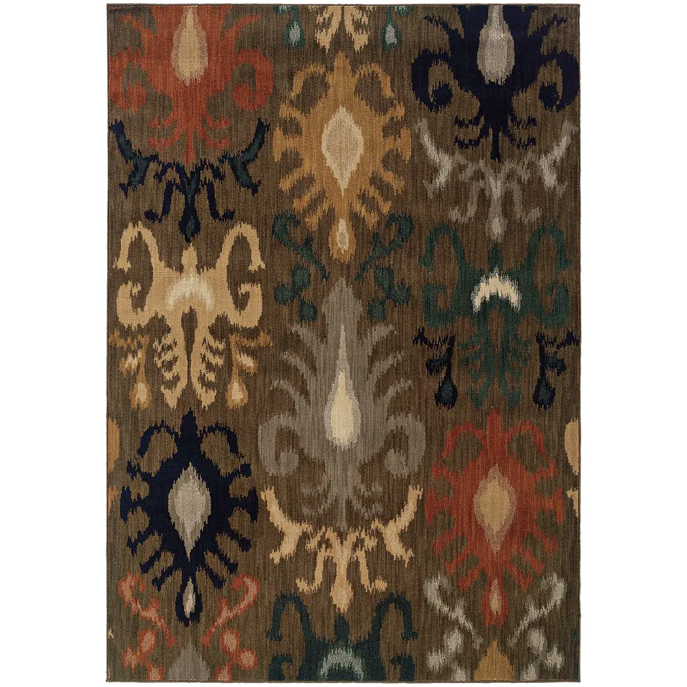 Kasbah 3830D Brown/ Navy Indoor Area Rug - 9'10