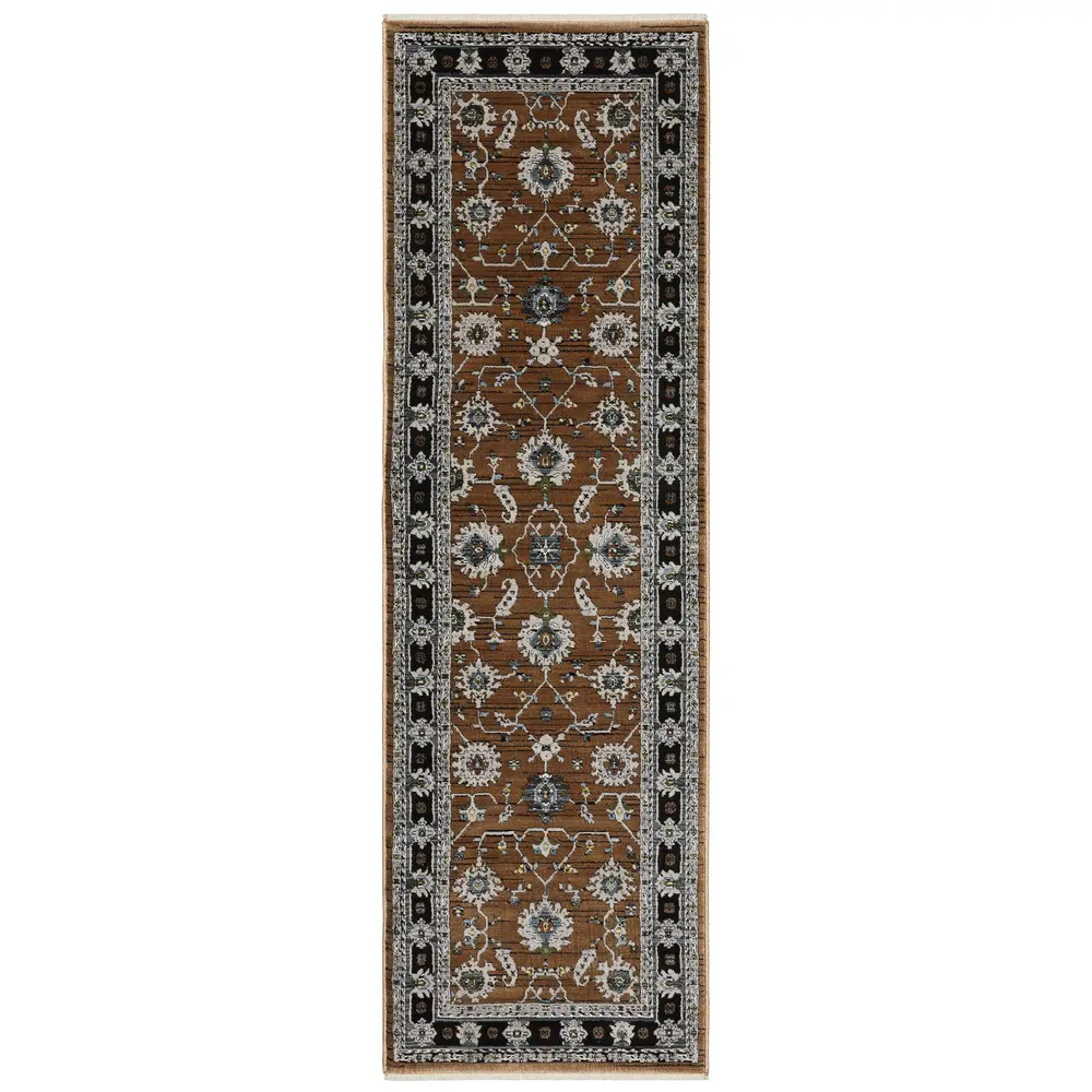 Keira KEI05 Rust/ Grey Indoor Area Rug - 2'3