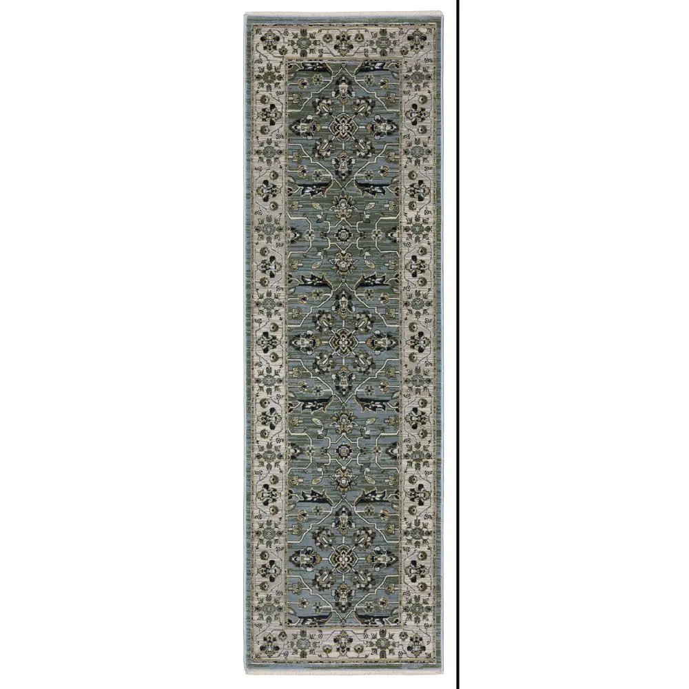 Keira KEI07 Blue/ Green Indoor Area Rug - 2'3