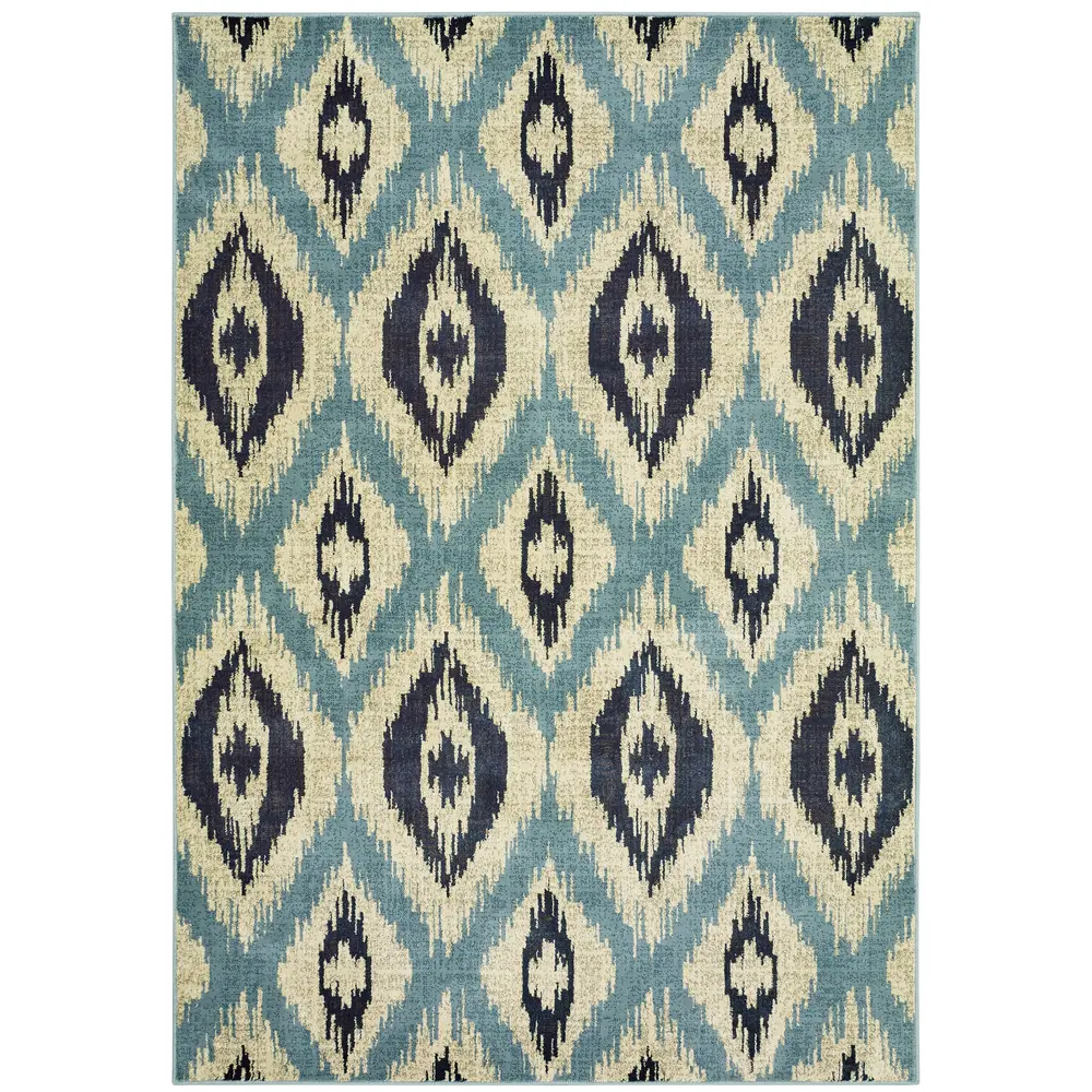 Linden 7825C Blue/ Grey Indoor Area Rug - 9'10