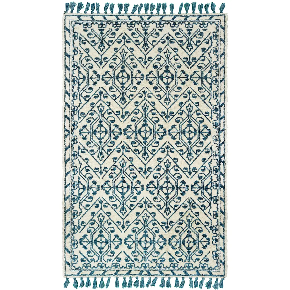 Madison 61408 Ivory/ Blue Indoor Area Rug - 10' x 13'