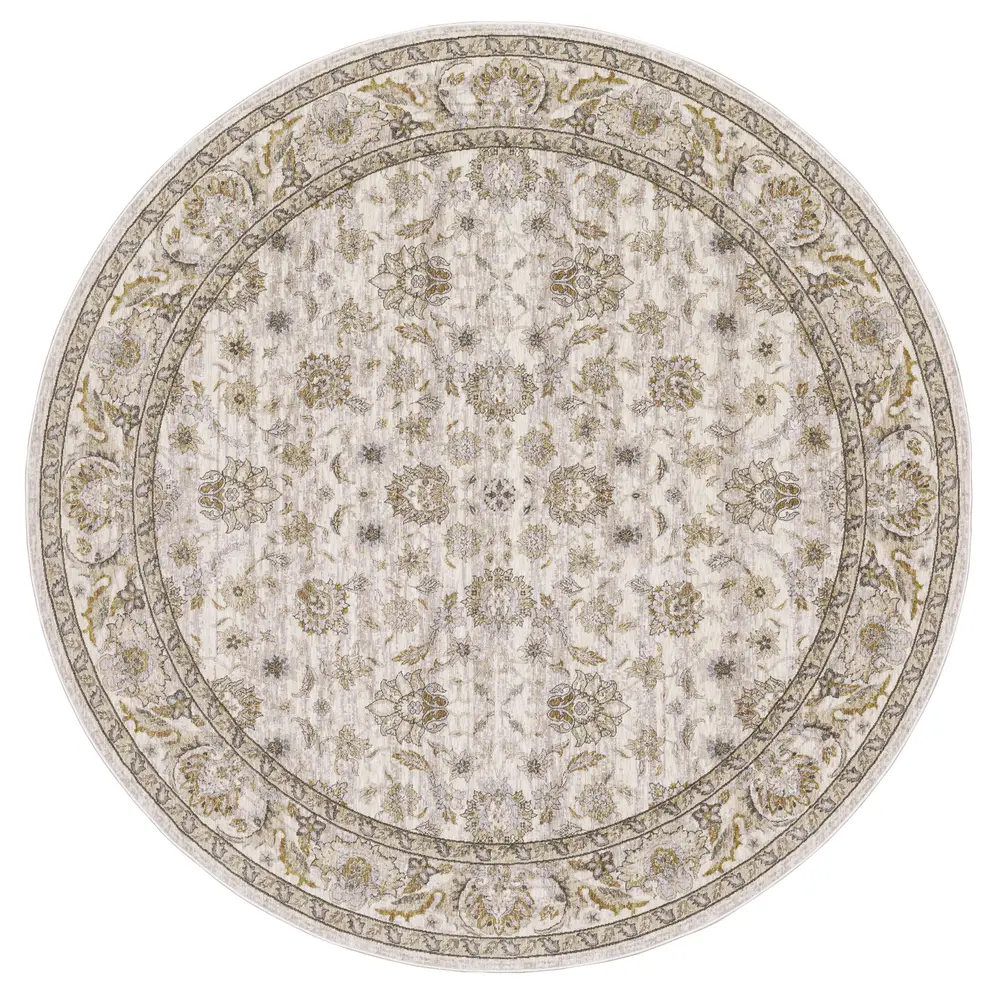 Maharaja 070W1 Ivory/ Grey Indoor Area Rug - 7'10