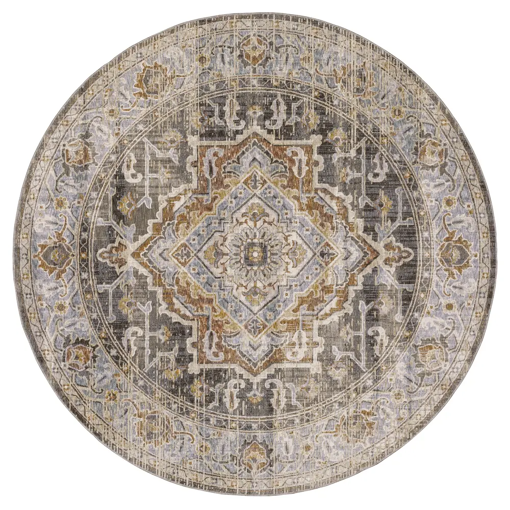 Maharaja 1803X Grey/ Blue Indoor Area Rug - 7'10