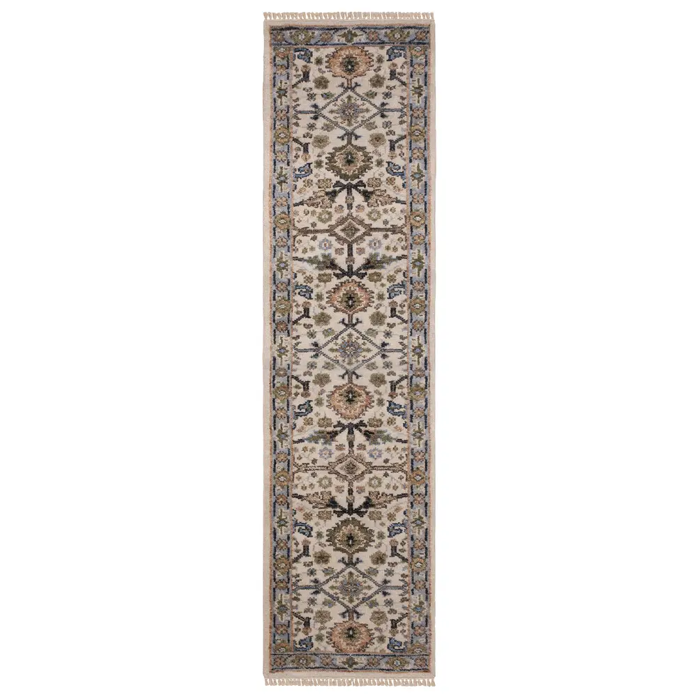 Majorca MAJ01 Ivory/ Light Blue Indoor Area Rug - 2'6