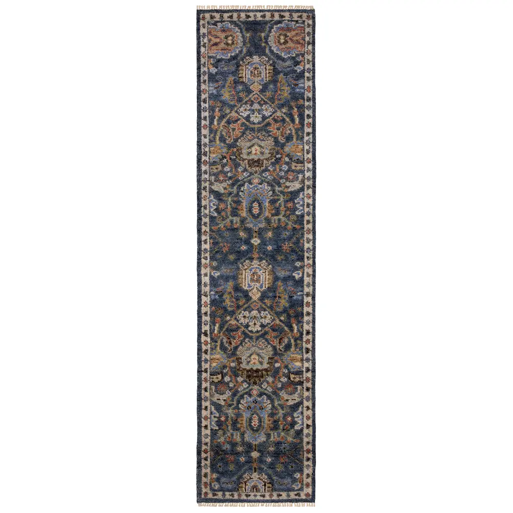 Majorca MAJ02 Navy/ Multi Indoor Area Rug - 2'6