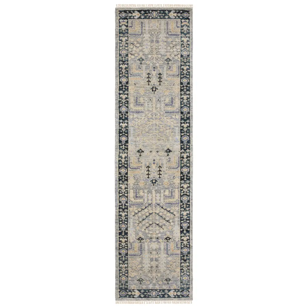 Majorca MAJ04 Grey/ Blue Indoor Area Rug - 2'6