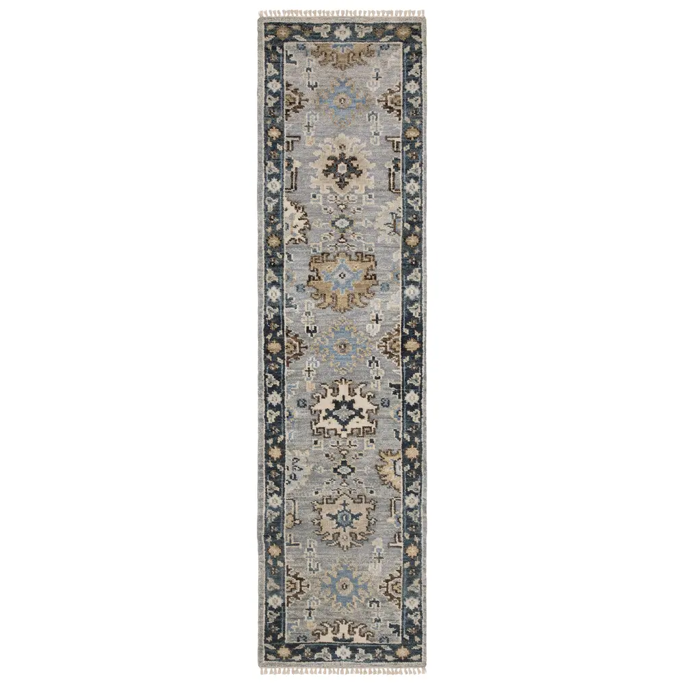 Majorca MAJ05 Grey/ Blue Indoor Area Rug - 2'6