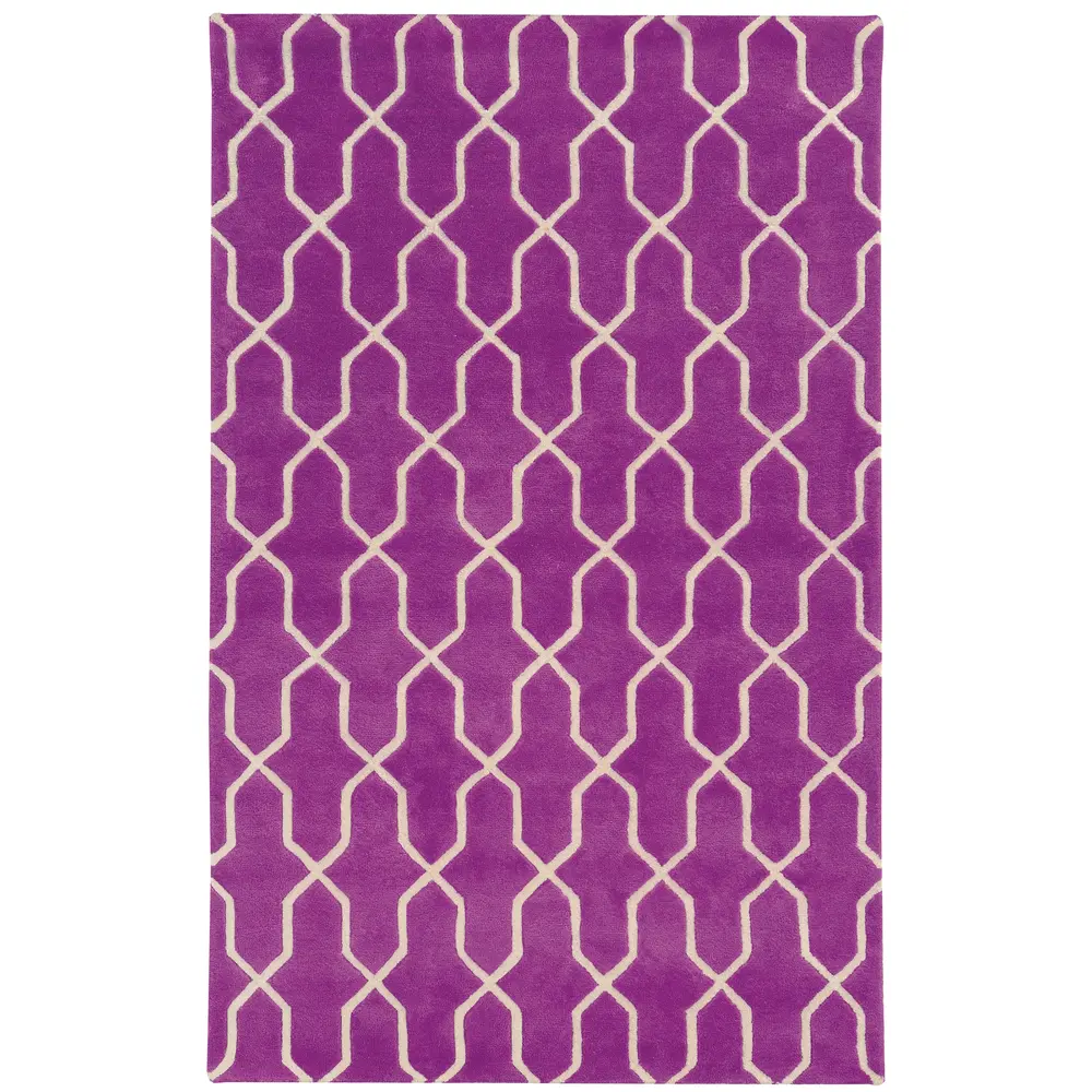 Optic 41101 Purple/ Ivory Indoor Area Rug - 10' x 13'