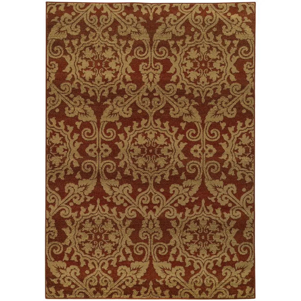Parker 5840B Rust/ Taupe Indoor Area Rug - 9'10