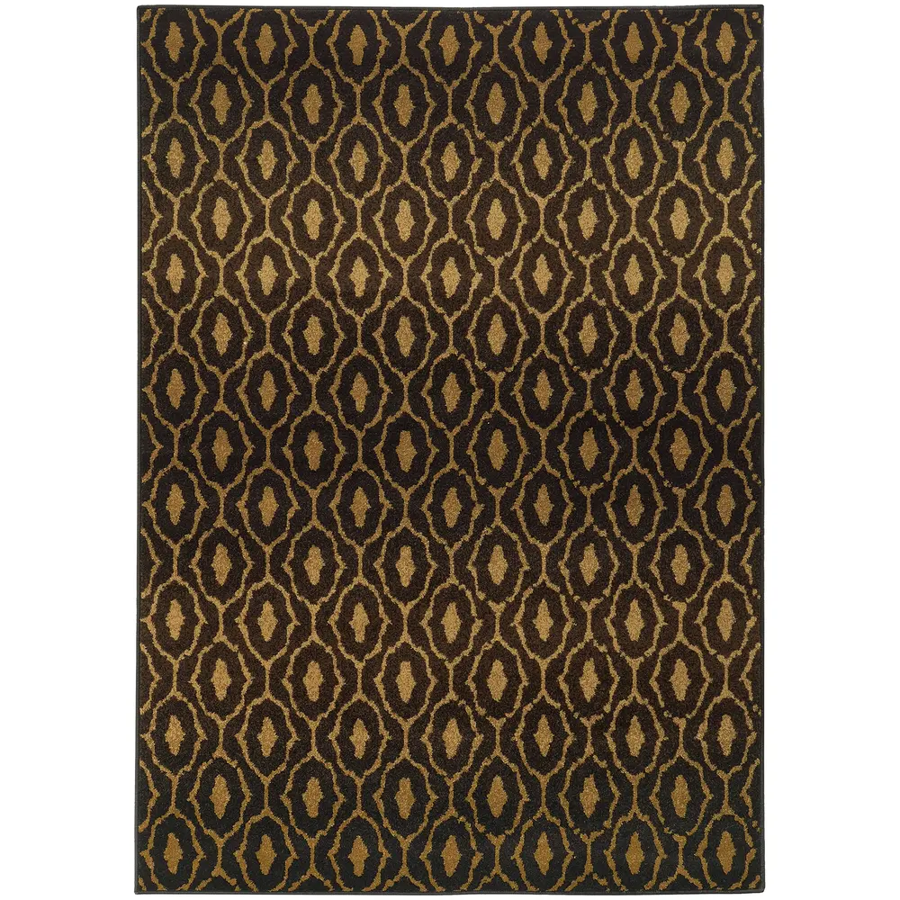 Parker 5845B Black/ Beige Indoor Area Rug - 9'10