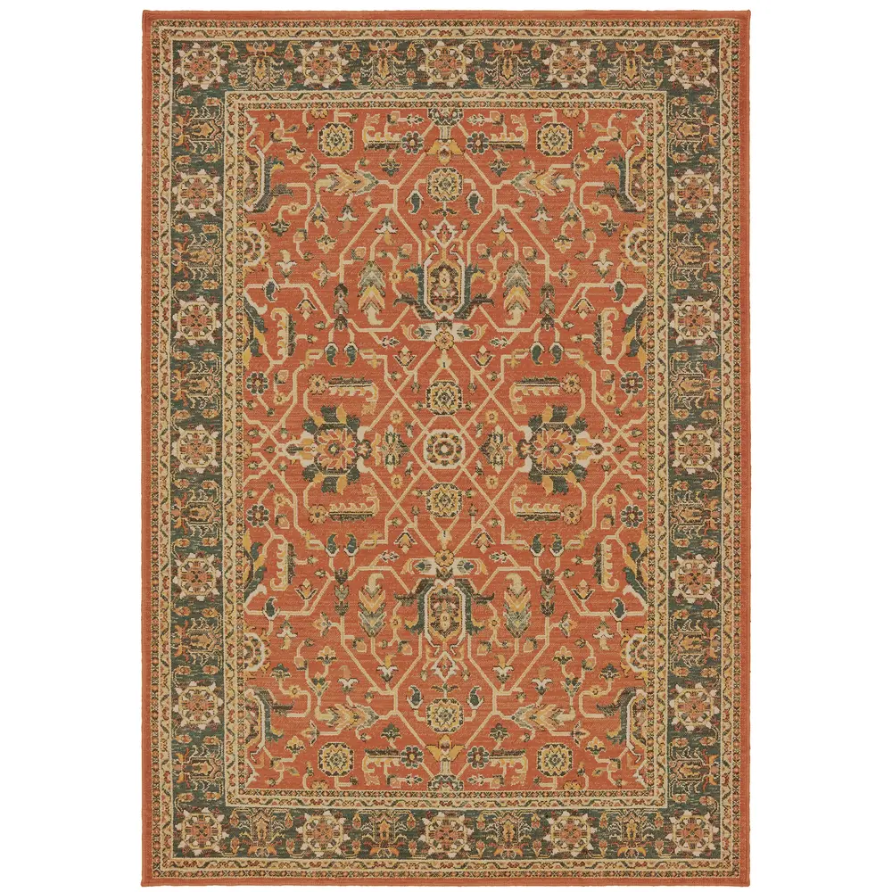 Toscana 9537C Orange/ Blue Indoor Area Rug - 9'10