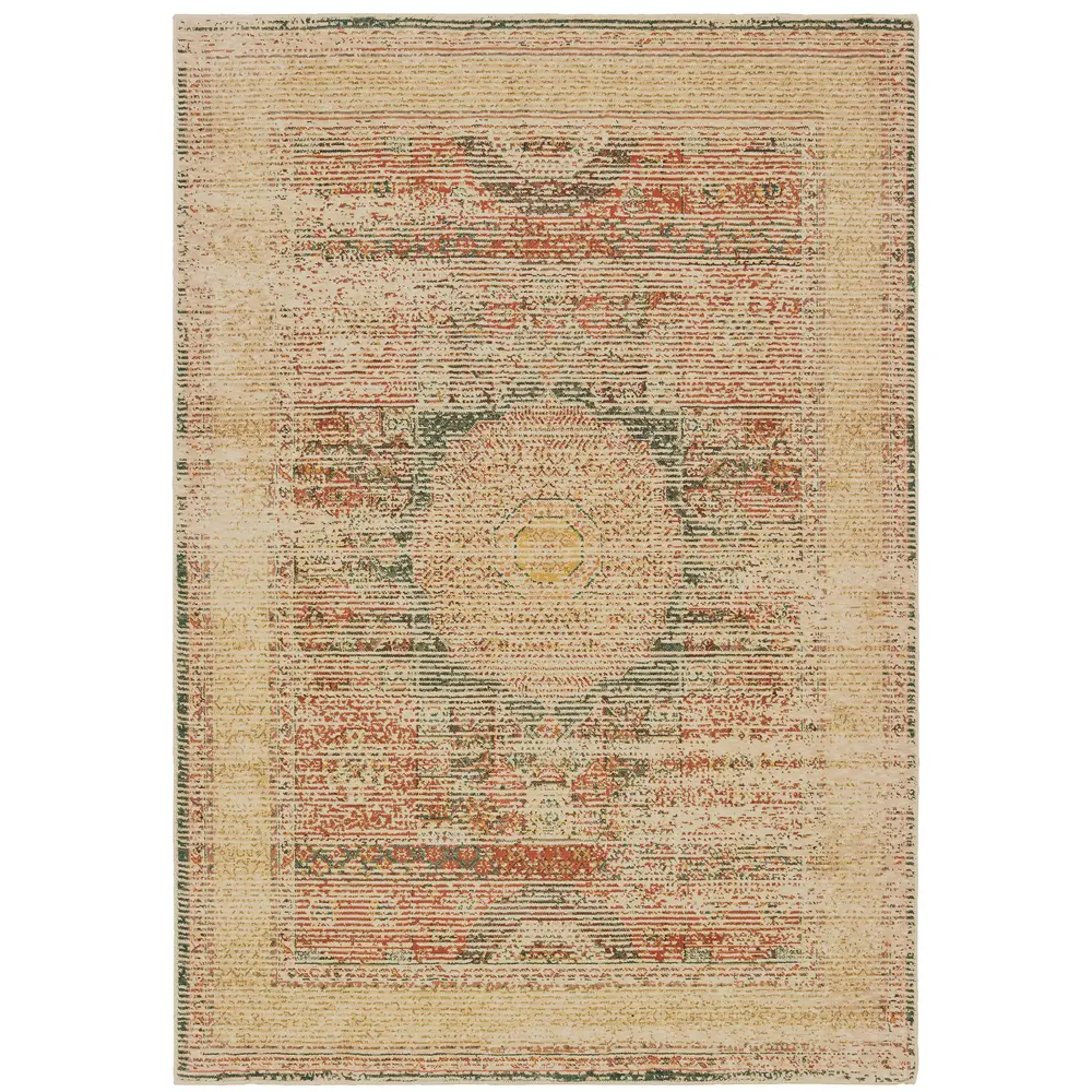 Toscana 9564A Ivory/ Orange Indoor Area Rug - 9'10