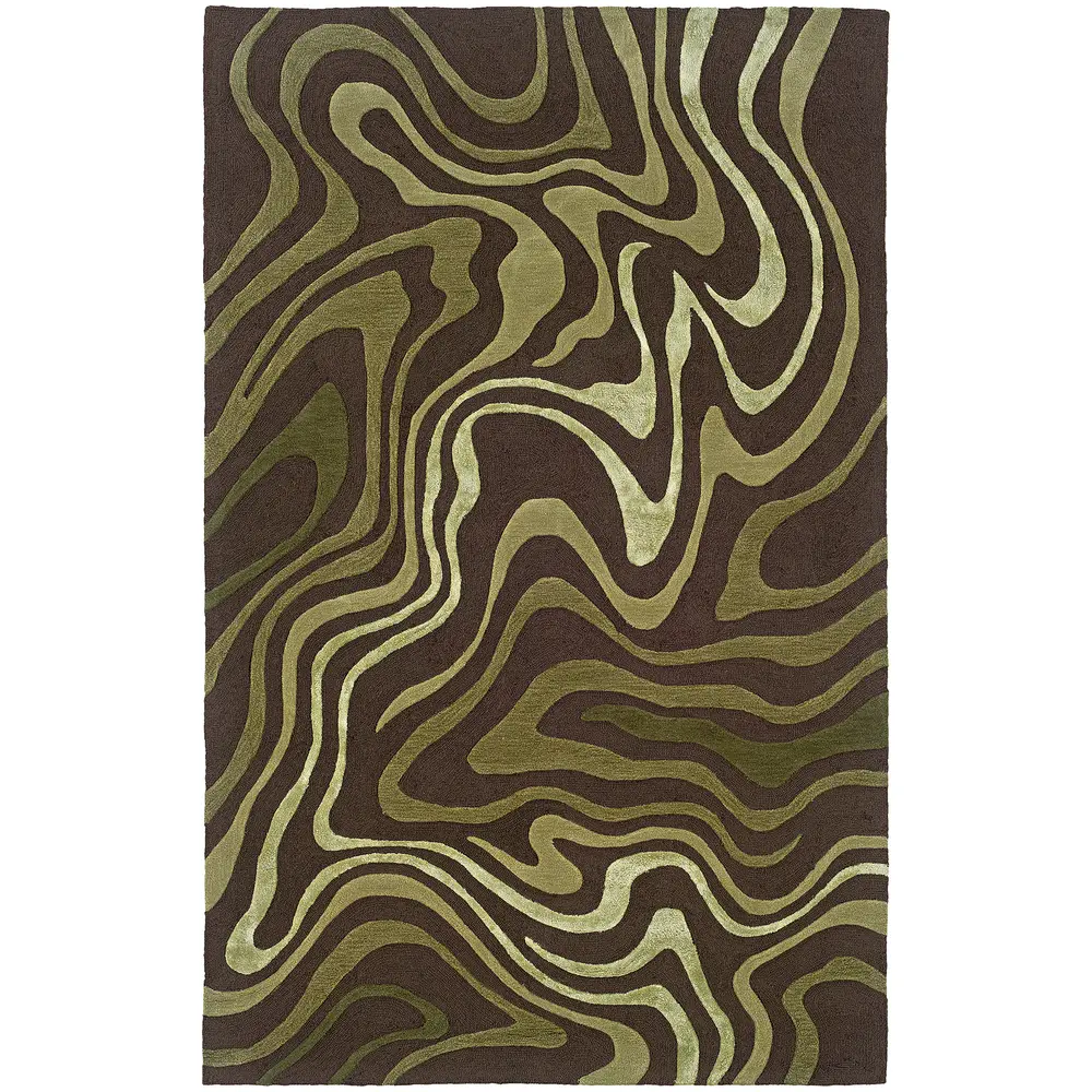 Utopia 84121 Brown/ Green Indoor Area Rug - 10' x 13'