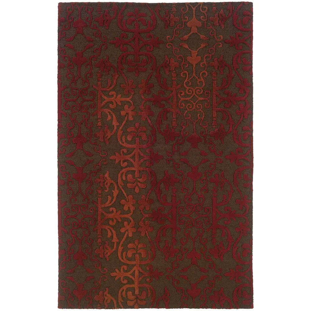 Ventura 18101 Brown/ Red Indoor Area Rug - 10' x 13'