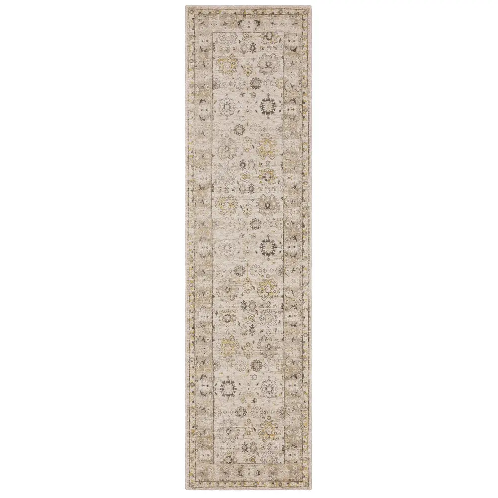 Windham WIN02 Beige/ Gold Indoor Area Rug - 2'6