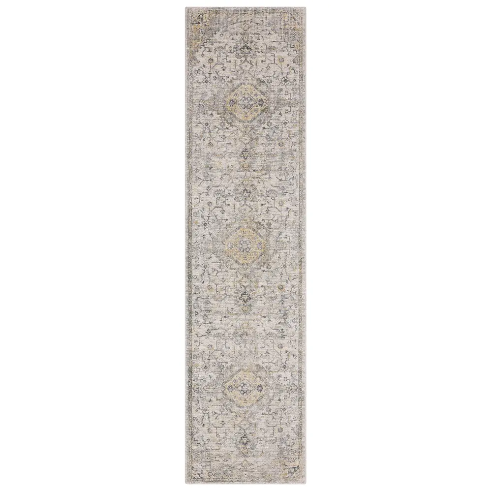 Windham WIN03 Grey/ Gold Indoor Area Rug - 2'6