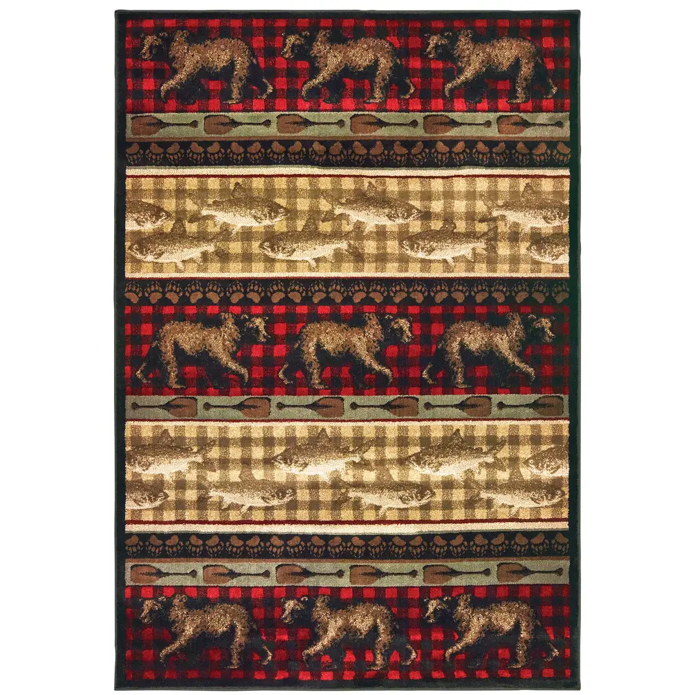 Woodlands 9594B Red/ Multi Indoor Area Rug - 9'10