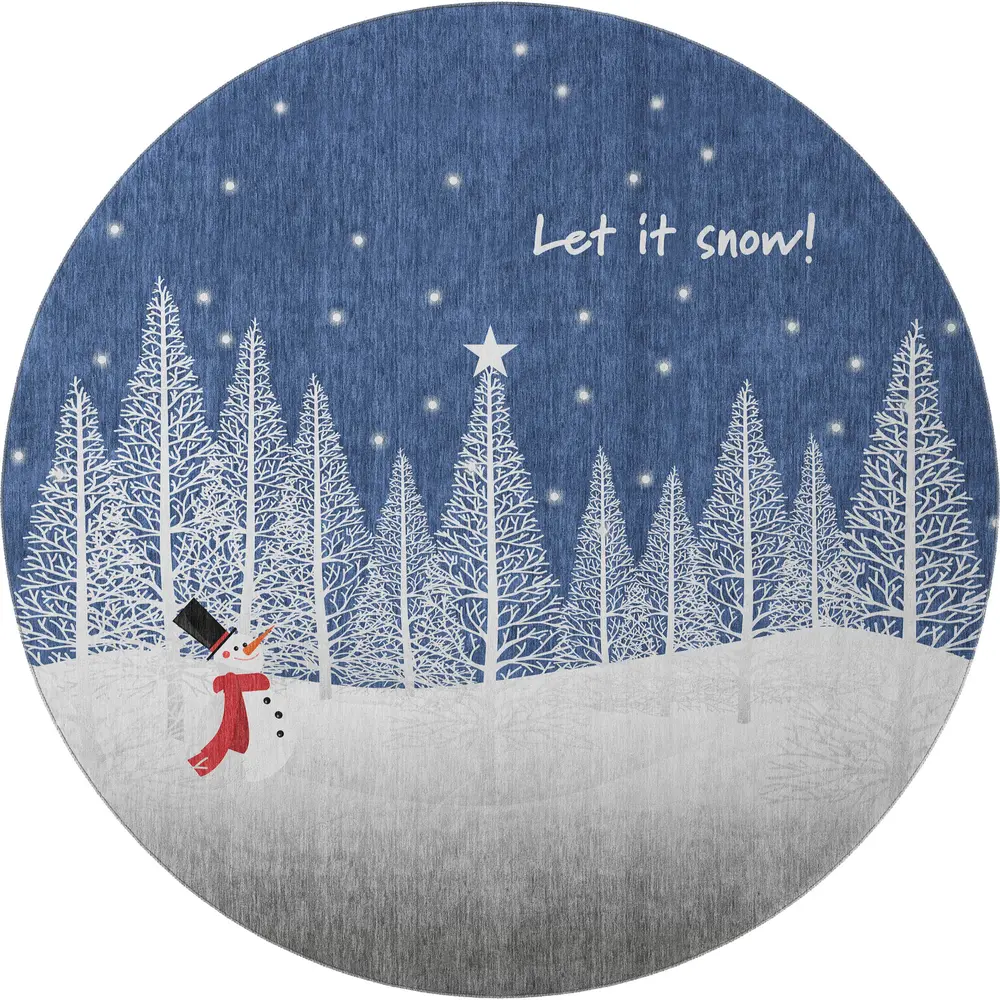 Merry & Bright MY12 Navy 8' x 8' Round