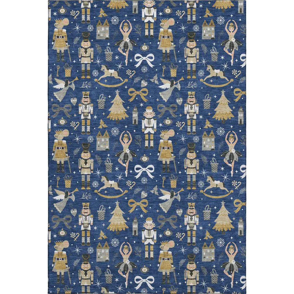 Merry & Bright MY29 Navy 8' x 10'