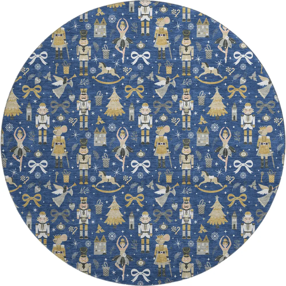 Merry & Bright MY29 Navy 8' x 8' Round