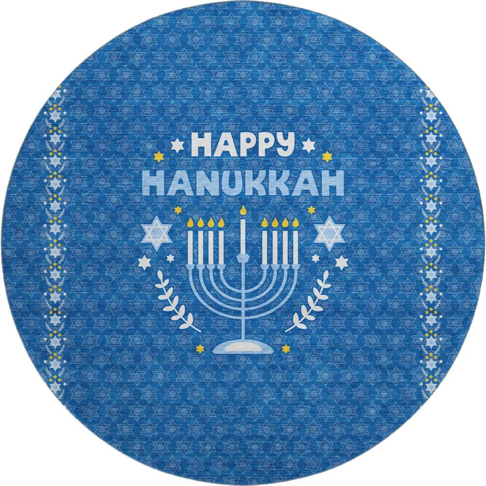 Merry & Bright MY30 Blue 8' x 8' Round