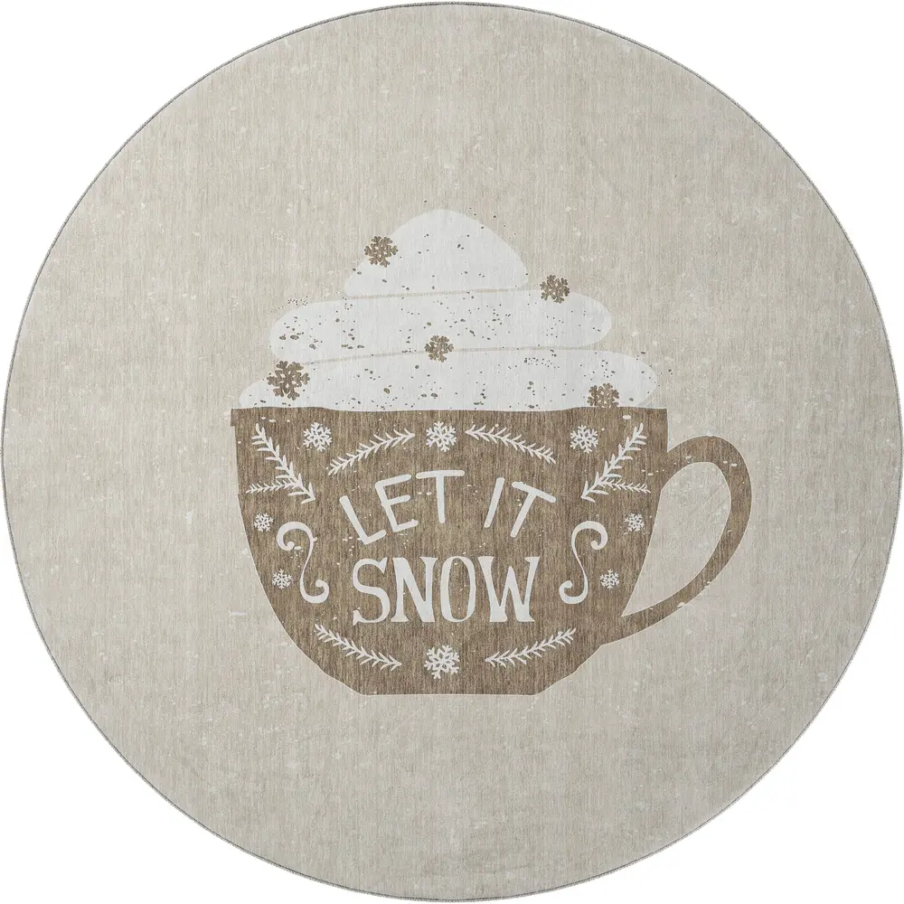 Merry & Bright MY7 Beige 8' x 8' Round